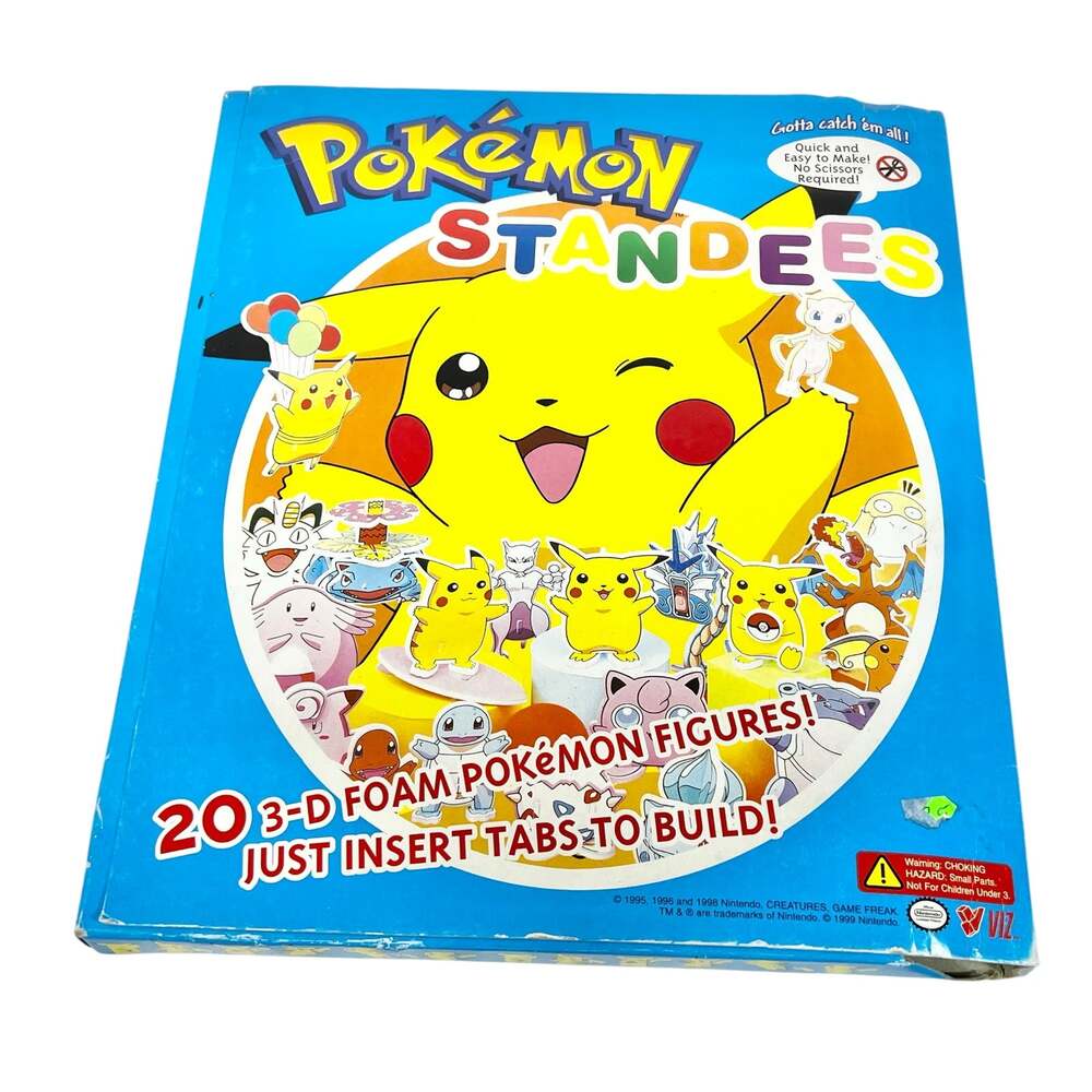 Vintage Pokemon Standees Volume 1 3-D Foam Figures Book Viz 1999 Used